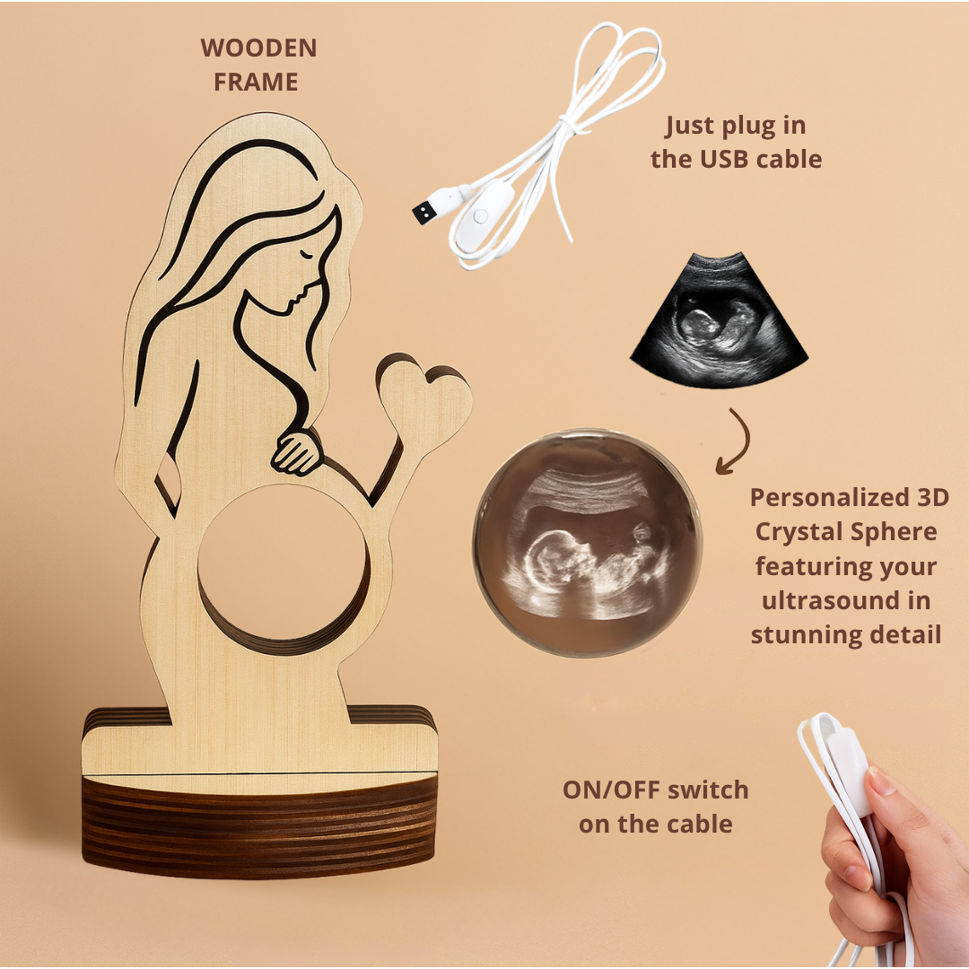 Personalized Ultrasound + Wooden Frame